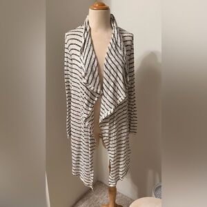 Knox Rose Black and White Striped Cardigan